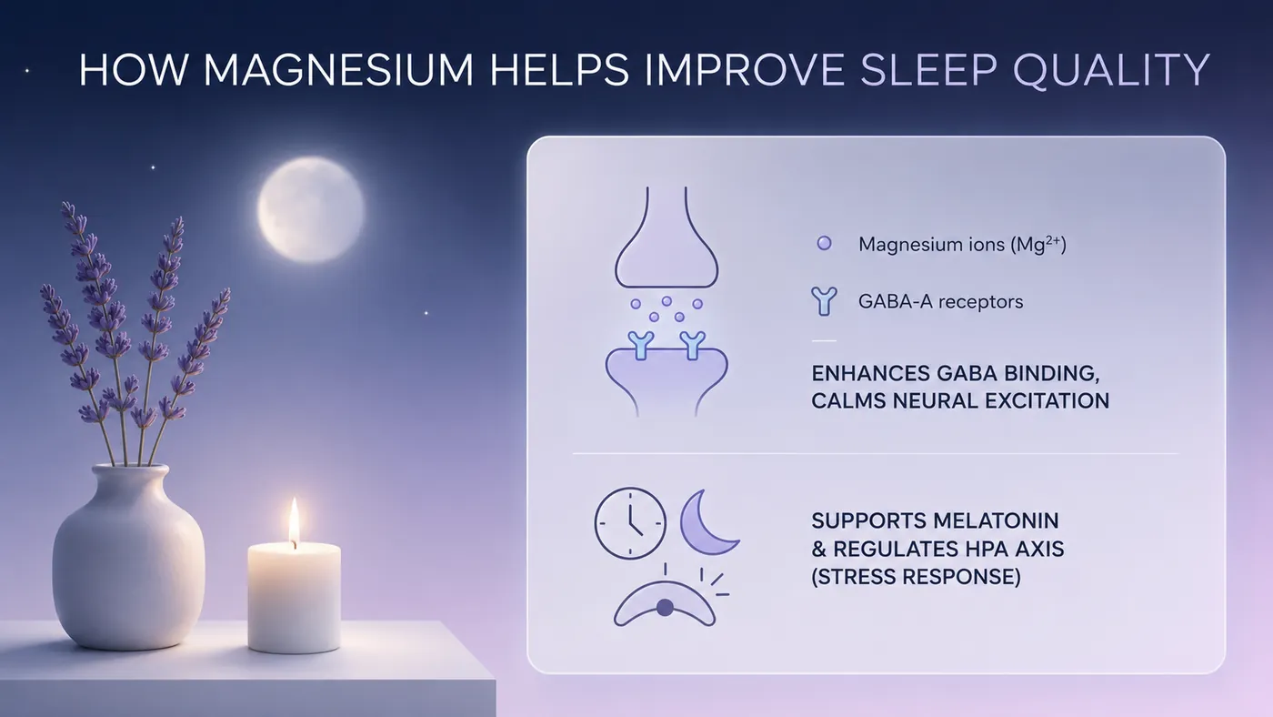 How magnesium improves sleep quality, enhances GABA binding, supports melatonin and regulates the HPA stress axis